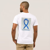 ALS Awareness Blue Ribbon Angel T-Shirt Apparel (Achterkant volledig)