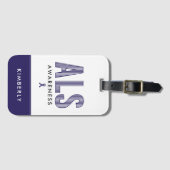 ALS Awareness Blue Ribbon Bagagelabel (Voorkant (horizontaal))