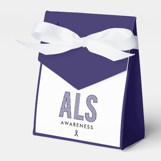 ALS Awareness Blue Ribbon Bedankdoosjes (Voorkant Zijde)