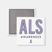 ALS Awareness Blue Ribbon Magneet (Voorkant / Achterkant)