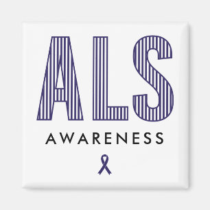 ALS Awareness Blue Ribbon Magneet