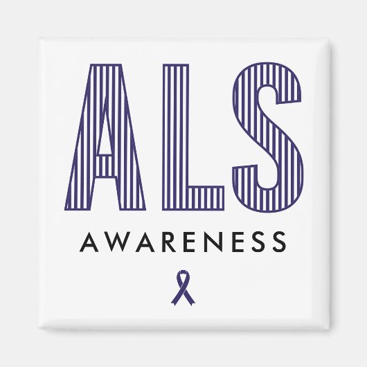 ALS Awareness Blue Ribbon Magneet (Voorkant)