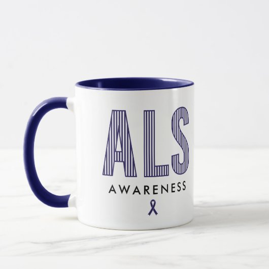 ALS Awareness Blue Ribbon Mok (Links)