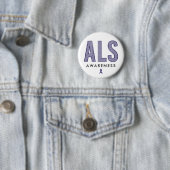 ALS Awareness Blue Ribbon Ronde Button 5,7 Cm (In situ)