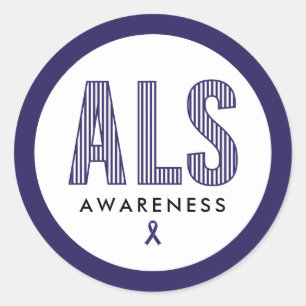 ALS Awareness Blue Ribbon Ronde Sticker