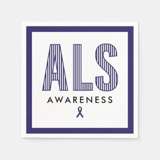 ALS Awareness Blue Ribbon Servet (Voorkant)