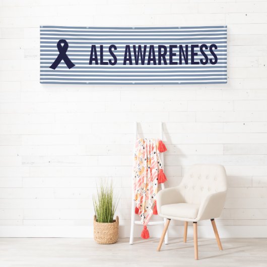 ALS Awareness Blue Ribbon Spandoek (Insitu)