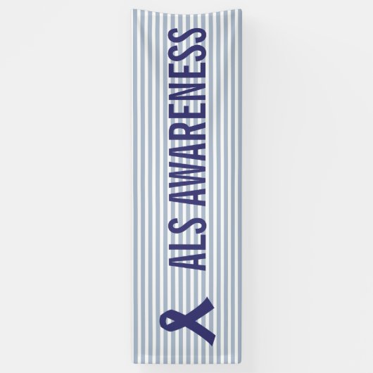 ALS Awareness Blue Ribbon Spandoek (Verticaal)