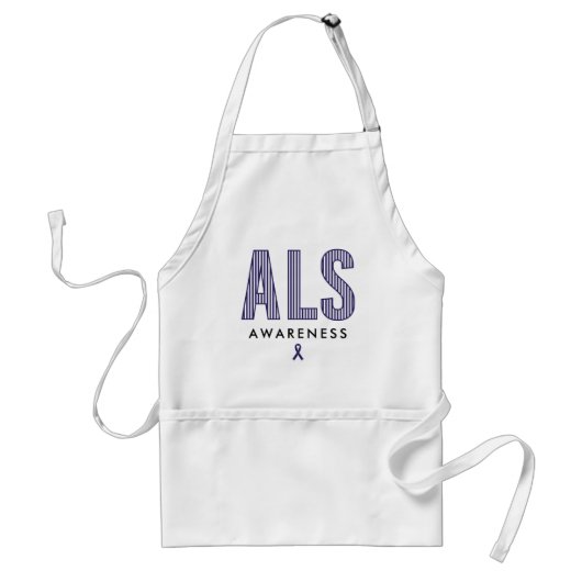 ALS Awareness Blue Ribbon Standaard Schort (Voorkant)