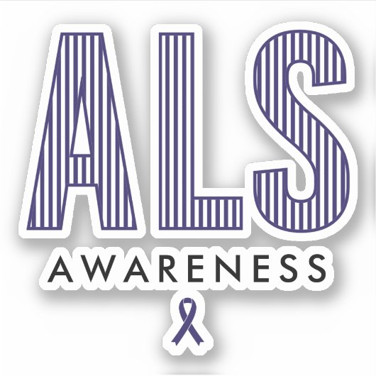 ALS Awareness Blue Ribbon Sticker (Voorkant)