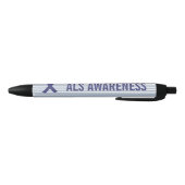 ALS Awareness Blue Ribbon Zwarte Inkt Pen (Bodem)