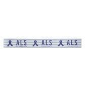 ALS Awareness Blue Stripes Satijnen Lint (Voorkant)