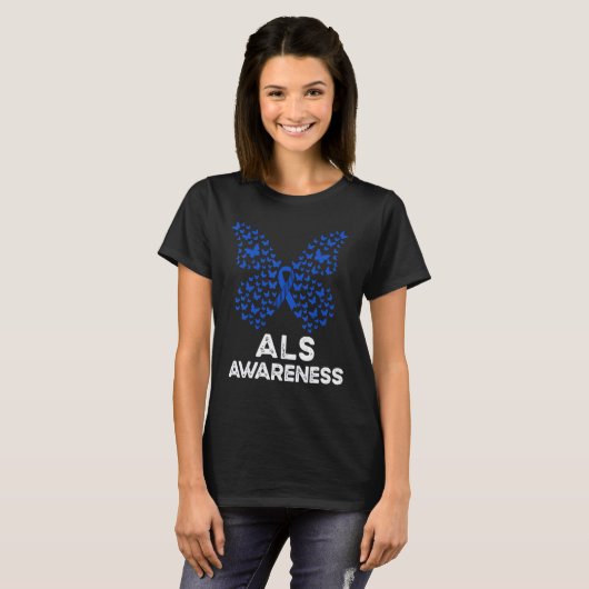 ALS Awareness Butterfly T-shirt (Voorkant volledig)