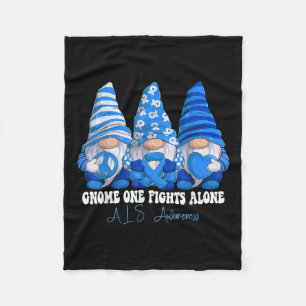 ALS Awareness Maand Blue Ribbon Gnomies Ondersteun Fleece Deken