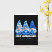 ALS Awareness Maand Blue Ribbon Gnomies Ondersteun Kaart (Gele Bloem)