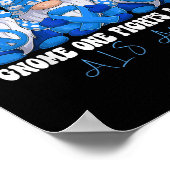 ALS Awareness Maand Blue Ribbon Gnomies Ondersteun Poster (Hoek)