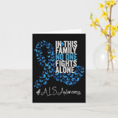 ALS Awareness Month Blue Ribbon Butterflies Kaart (Gele Bloem)