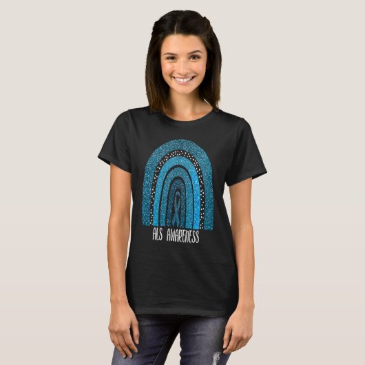 ALS Awareness Month Support Boho Rainbow T-shirt (Voorkant volledig)