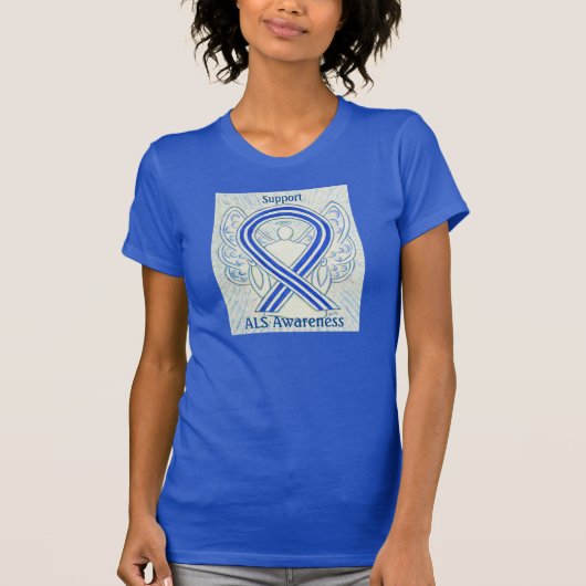 ALS Awareness Ribbon Angel Custom Art Shirt (Voorkant)