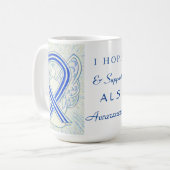 ALS Awareness Ribbon Angel Custom Mok (Voorkant links)