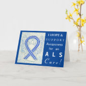 ALS Awareness Ribbon Angel Wenskaarten Kaart (Gele Bloem)