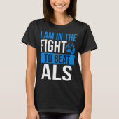 ALS Awareness Ribbon Beat the Disease ALS Warrior T-shirt (Voorkant)