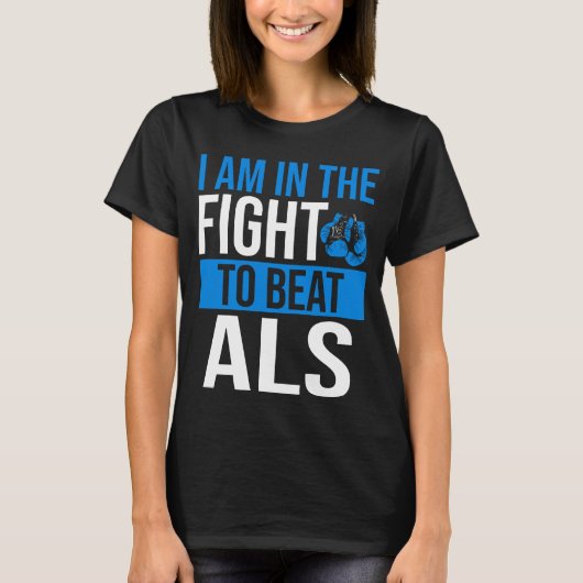 ALS Awareness Ribbon Beat the Disease ALS Warrior T-shirt (Voorkant)