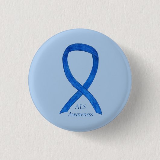 ALS Awareness Ribbon Custom Art Pin Ronde Button 3,2 Cm (Voorkant)