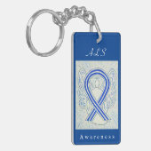 ALS Awareness Ribbon Guardian Angel Sleutelhanger (Voorkant Links)