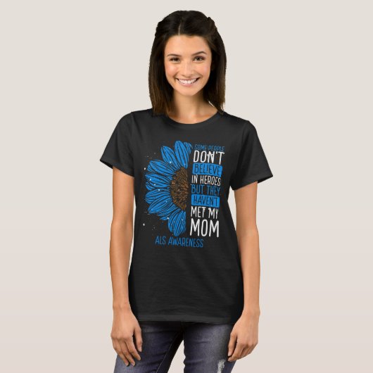 ALS Awareness Ribbon Mam ALS Warrior T-shirt (Voorkant volledig)