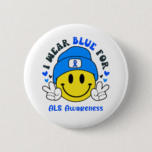ALS Awareness Ribbon Support Giften Ronde Button 5,7 Cm