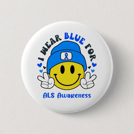 ALS Awareness Ribbon Support Giften Ronde Button 5,7 Cm (Voorkant)
