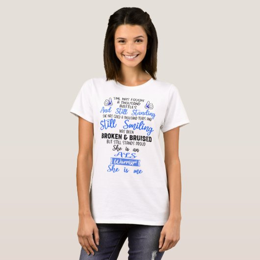 ALS Awareness Ribbon Support Giften T-shirt (Voorkant volledig)