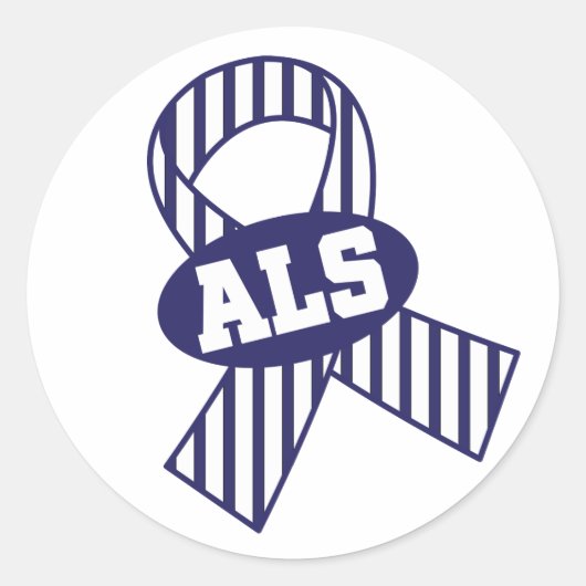 ALS Awareness Support Gestreepte lint Stickers (Voorkant)