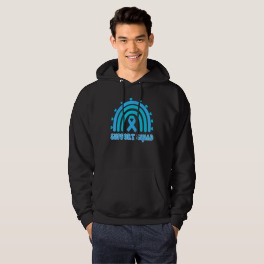 Als Awareness Support Squad Rainbow Groovy Blue Ri Hoodie (Voorkant volledig)