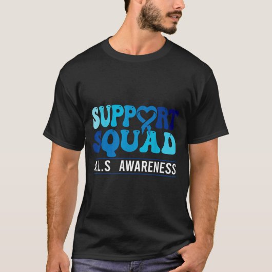 Als Awareness Support Team Groovy Als Waarschuwing T-shirt (Voorkant)