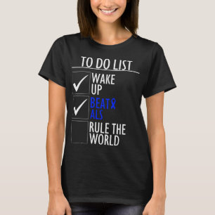 ALS BEWUSTMAAND OVERLEVING VOOR HET DOEN VAN Blauw T-shirt