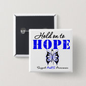 ALS BEWUSTMAKING HOUDT U AAN HOOP VIERKANTE BUTTON 5,1 CM (Voorkant /achterkant)