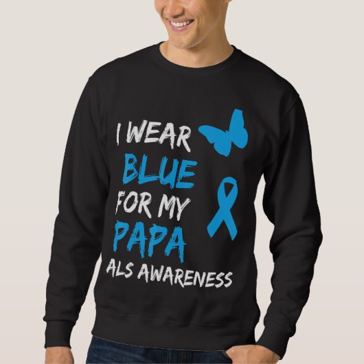 ALS BEWUSTMAKING I Blue for My Papa Ribbon Trui (Voorkant)