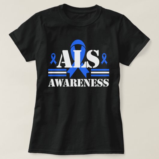 ALS Bewustmaking Patiëntenondersteuning Gift Blue  T-shirt (Design voorkant)