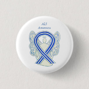ALS Bewustmaking Ribbon Angel Art Button Pins
