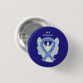 ALS Bewustmaking Ribbon Angel Art Button Pins (Voorkant /achterkant)