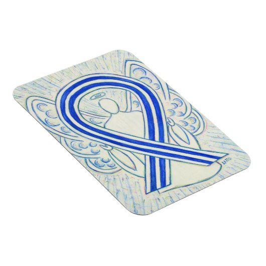 ALS BEWUSTMAKING Ribbon Angel Custom Magnet Gift Magneet (Rechterzijde)