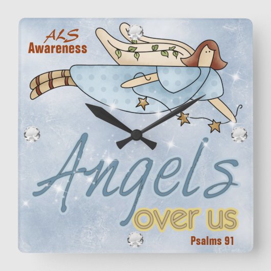 ALS BEWUSTVierkante wandklok (Voorkant)