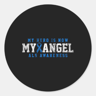 ALS Bewustzijn Familie Blauw Lint Ronde Sticker