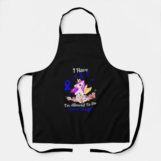 ALS Bewustzijn Funny Unicorn Support Quote Familie Schort (Voorkant)