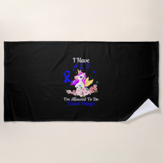 ALS-bewustzijn Funny Unicorn Support Quote Familie Strandlaken