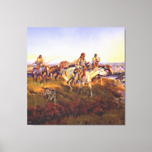 “Als blanken rood worden” door Charles M Russell Canvas Afdruk (Voorkant)