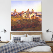 “Als blanken rood worden” door Charles M Russell Canvas Afdruk (Insitu (Slaapkamer))