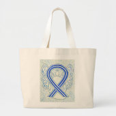 ALS Blue and White Awareness Ribbon Art Canvas tas (Voorkant)